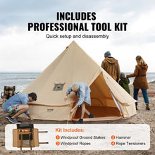 3m Canvas Bell Tent – 4 Season Yurt Tent with Stove Jack for 4 Person Camping