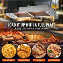 Commercial French Fry Warmer 750W Overhead Strip Heating Lamp with Stainless Steel Dump Station for Kitchens & Buffets