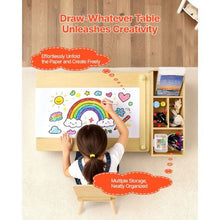 Kids Art & Craft Table Set with 2 Chairs and Storage Cabinet