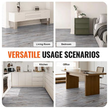 36 x 6 Inch Gray Wood Self Adhesive Vinyl Floor Tiles for  Kitchen Dining Room DW5014