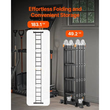 7-In-1 Folding Ladder 15.5 FT Extension Ladder A-Frame 4-Step Telescoping Ladder with Scaffolding Plank 330 LB Capacity