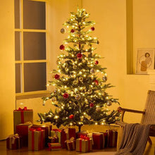 Prelit Flocked Artificial Christmas Tree Xmas with 700 Warm White LED Lights Decoration (7.5FT)