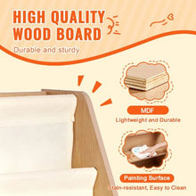 4-Tier Kids Wooden Bookshelf with Sling Design and Storage for Kids Room Playroom Nursery Kindergarten