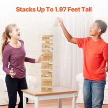 54-Block Tumbling Timber Toy, Wooden Stacking Game with Storage Crate Indoor/Outdoor Family Fun
