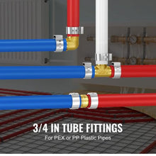 3/4" Brass Push-Fit for Air (Straight,Elbows,Tees) Pipe Fittings (45PCS)