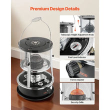 9000 BTU 2-in-1 Kerosene Heater & Cooking Stove, Non-Electric Portable Heater for Camping & Home Use