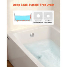48" x 30" Contemporary Alcove Acrylic Bathtub Soaking Tub with Left Hand Drain Overflow Hole Integral Flange (White)