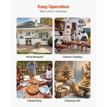 Outdoor Pizza Oven 12" Pellet Wood-Fired Pizza Maker with Thermometer Pizza Stone & Carry Bag (Silver)