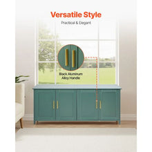 47.2-Inch Cat Litter Box Enclosure Hidden Cabinet with 4 Doors & 2 Entries Kitty House Side Table Fits Most Litter Boxes (Green)