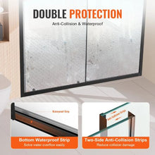 Semi-Frameless Shower Door 57.7-59 W x 70 H in Sliding Glass Matte Black with Stainless Steel Hardware