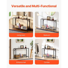 41.7" Narrow Sofa Table with Charging Station Metal Frame