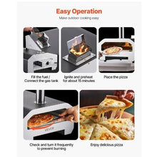 Dual Fuel Outdoor Pizza Oven 16" Wood & Propane Gas Pizza Maker with Thermometer Portable (Black)