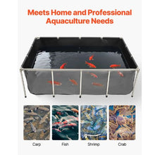 470-Gal PVC Koi Fish Pond with Viewing Panel Stainless Steel Frame & Drain Valve