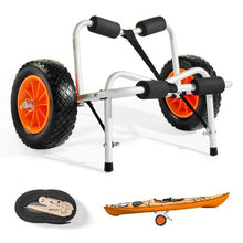 Foldable Kayak & Paddleboard Cart – 250 lbs Load Capacity 10" Solid Rubber Tires Adjustable Width with Ratchet Strap