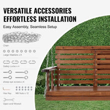 5 FT Wooden Porch Swing Chair with Chains Heavy Duty Outdoor Hanging Bench 880 lbs Capacity (Brown)