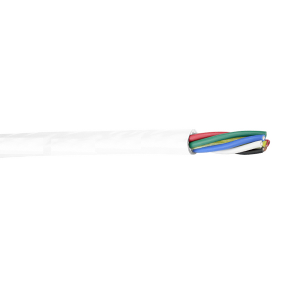 16 AWG 6 Conductor White Jacket Round Boat Cable (Standard Lengths)