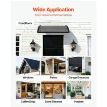 30 x 39 in Door Awning Canopy Polycarbonate Front Door Cover Rain & UV Protection (Smoky Gray)