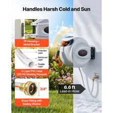 100 ft Retractable Hose Reel 1/2" Wall-Mounted Garden Hose Reel with 9-Pattern Nozzle & Auto Rewind