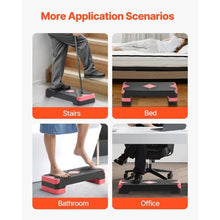 28-Inch Aerobic Exercise Step Platform – Height Adjustable Stepper with 4 Risers Non-Slip Surface for Cardio & Strength Training (Red)