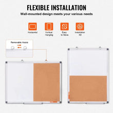 24" x 18" Whiteboard & Cork Board Combo with Aluminum Frame – 2-in-1  for School Office