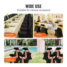 100-Pack Stretch Spandex Folding Chair Covers Universal Fit Washable (Black)
