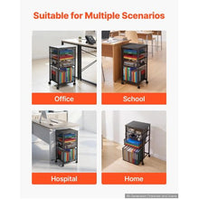 Rolling File Cart 4-Tier Filing Cabinet with Wheels 45 LBS Capacity (Black)