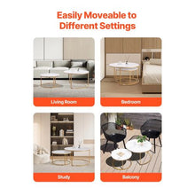 31-32 In Nesting Coffee Table Set of 2 Round (White & Gold)