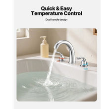 Roman Tub Faucet 3-Hole Waterfall Bathtub Faucet Set with 2 Handles Gooseneck Spout Deck-Mount (Silver)