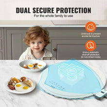 Electric Warming Tray Rollable Silicone Food Warmer 4 Settings Auto Shut-Off Child Lock