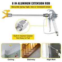 50ft Airless Paint Sprayer Hose Kit 3600 PSI – Fiber Tube 8" Extension Rod 517 Tip Guard & 1/4" Swivel