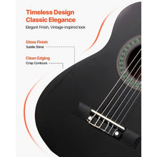 30 Inch Classical Guitar Starter Kit Black Basswood Guitar with Gig Bag & Accessories