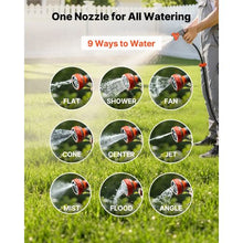 100 ft Retractable Garden Hose Reel 1/2" Wall-Mounted Hose Reel with 9-Function Nozzle & Auto Rewind
