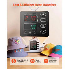 Hat Heat Press 8.5 × 4" Heating Plate with Cap Stretcher Temp & Time Control HTV & Sublimation (White)