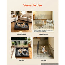 Dog Playpen 24" 4-Panel Foldable Metal Fence with Door & Pad (Black)