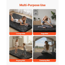 Japanese Tatami Mat Full Size Foldable 9-Layer Floor Mattress with Storage Bag for Sleeping Meditation & Yoga (Black)