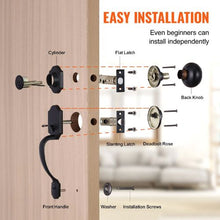 Matte Black Front Door Handle & Deadbolt Set with Interior Knob 20185-10B