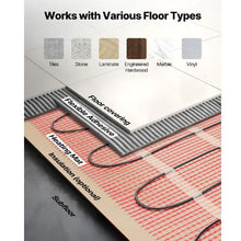 50 Sq.ft Electric Floor Heating Mat with Smart Thermostat for Tile Stone & Vinyl Floors