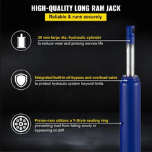 8 Tons Hydraulic Long Ram 17363 lbs Capacity with Single Piston Pump and Clevis for Garage & Shop
