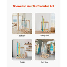 4 Tiers Vertical Surfboard Stand for Wakeboards Snowboards Kiteboards Shortboard Skis