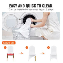 100PCS Stretch Spandex Folding Chair Covers Universal Fitted Arched Front Washable Slipcovers for Wedding Banquet Party & Dining (White)