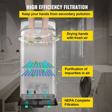 Jet Hand Dryer - Premium Electric Commercial Blade Hand Dryer with HEPA Filtration | 1600W 110V High-Speed Infrared Vertical Wall Mount Silver Dryer