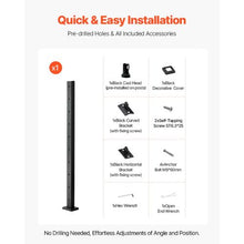 36" Deck Railing Cable Post, 2" x 2" Black Stainless Steel with Brackets