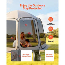 12 x 11 ft Pop-Up Screen Tent 10–12 Person Screened Canopy Shelter with Netting Sides Stakes & Carry Bag – (Beige)