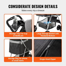 4 Wheels Dog Stroller With 35lbs Detachable Carrier DTC-804F