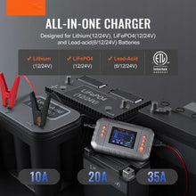 35-Amp Smart Battery Charger, LiFePO4 & Lead-Acid (AGM/Gel/SLA) with LCD Display