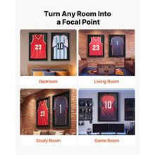 Jersey Frame Display Case 35.4 x 27.6 in Lockable Wooden Shadow Box with UV Protection PC Panel & Hanger for Sports Jerseys