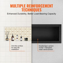 16 x 50 Inch Shower Niche Tile-Ready Single Shelf (Black)
