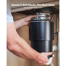 3/4HP 1500RPM Continuous Feed Garbage Disposal with 3-Bolt Mount & Splash Guard