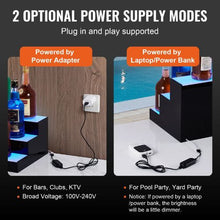 16 Inch 3 Tiers LED Lighted Liquor Bottle Display  with RF Remote & App Control