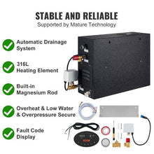 15KW Steam Bath Generator Auto Drain 24H Timer UL Tested
